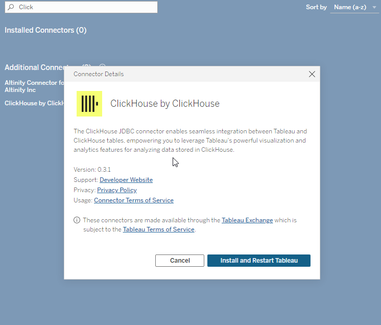 ClickHouse JDBC Connector Details